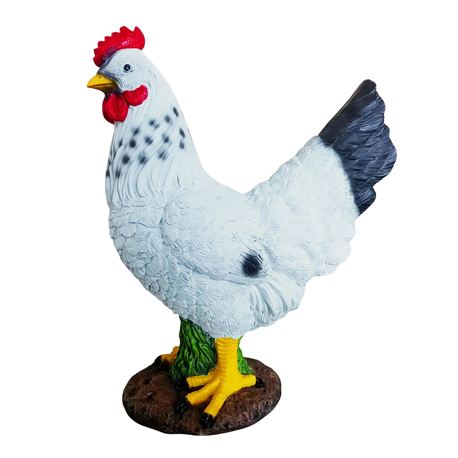 Relaxdays Gartenfigur Huhn Polyresin Bunt UV-Beständig 37 cm x 32 cm x 16 cm