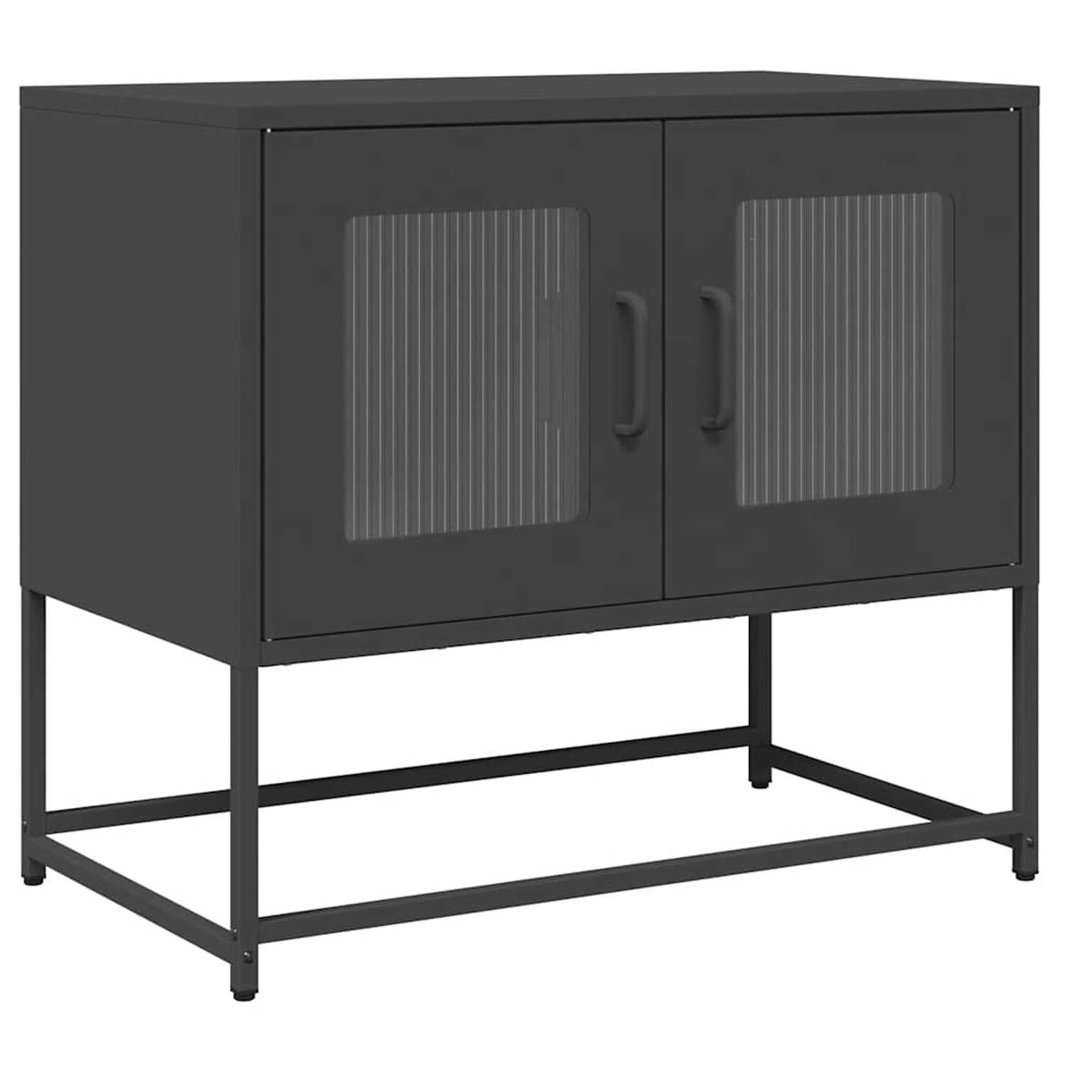 vidaXL TV-Schrank Schwarz 68x39x60,5 cm Kaltgewalzter Stahl 853332