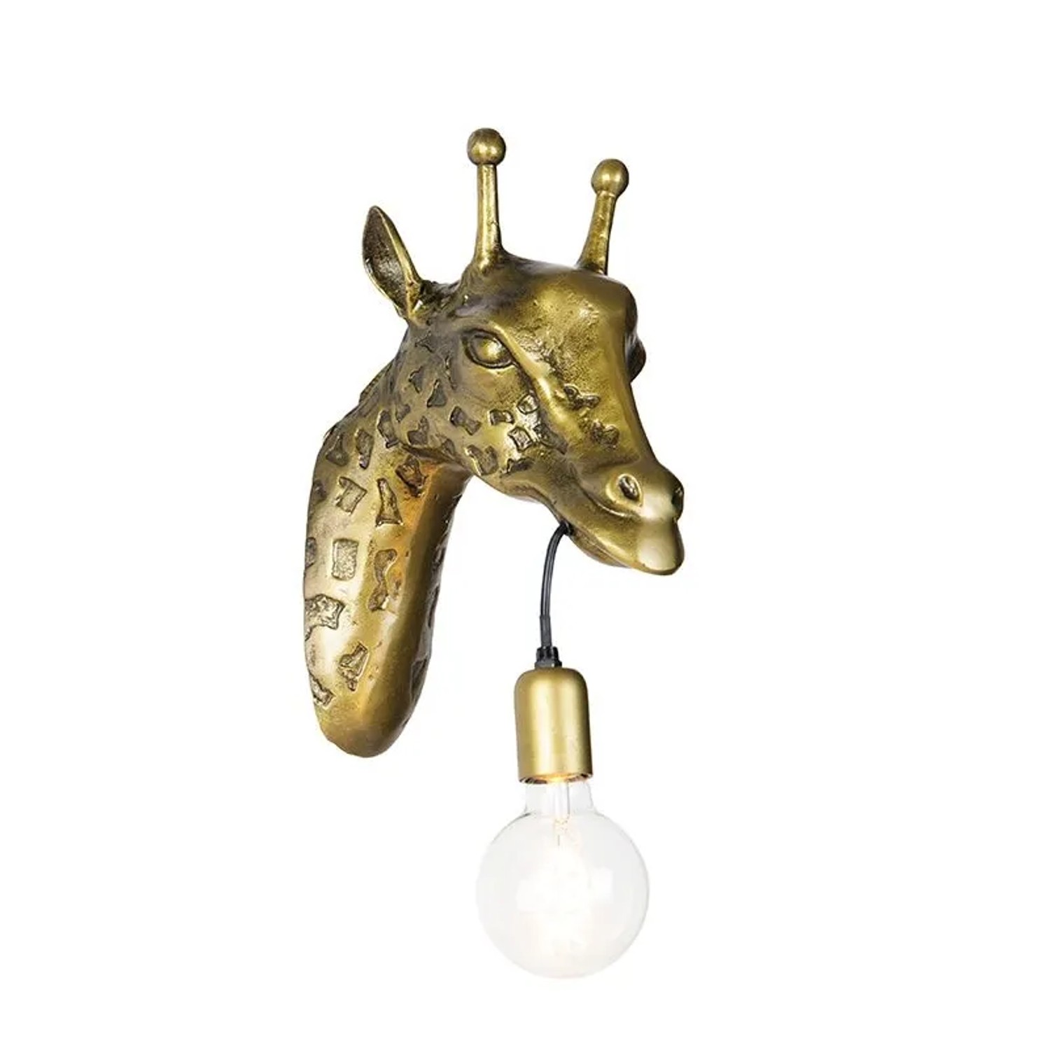 QAZQA Vintage Wandlampe Messing Giraffe