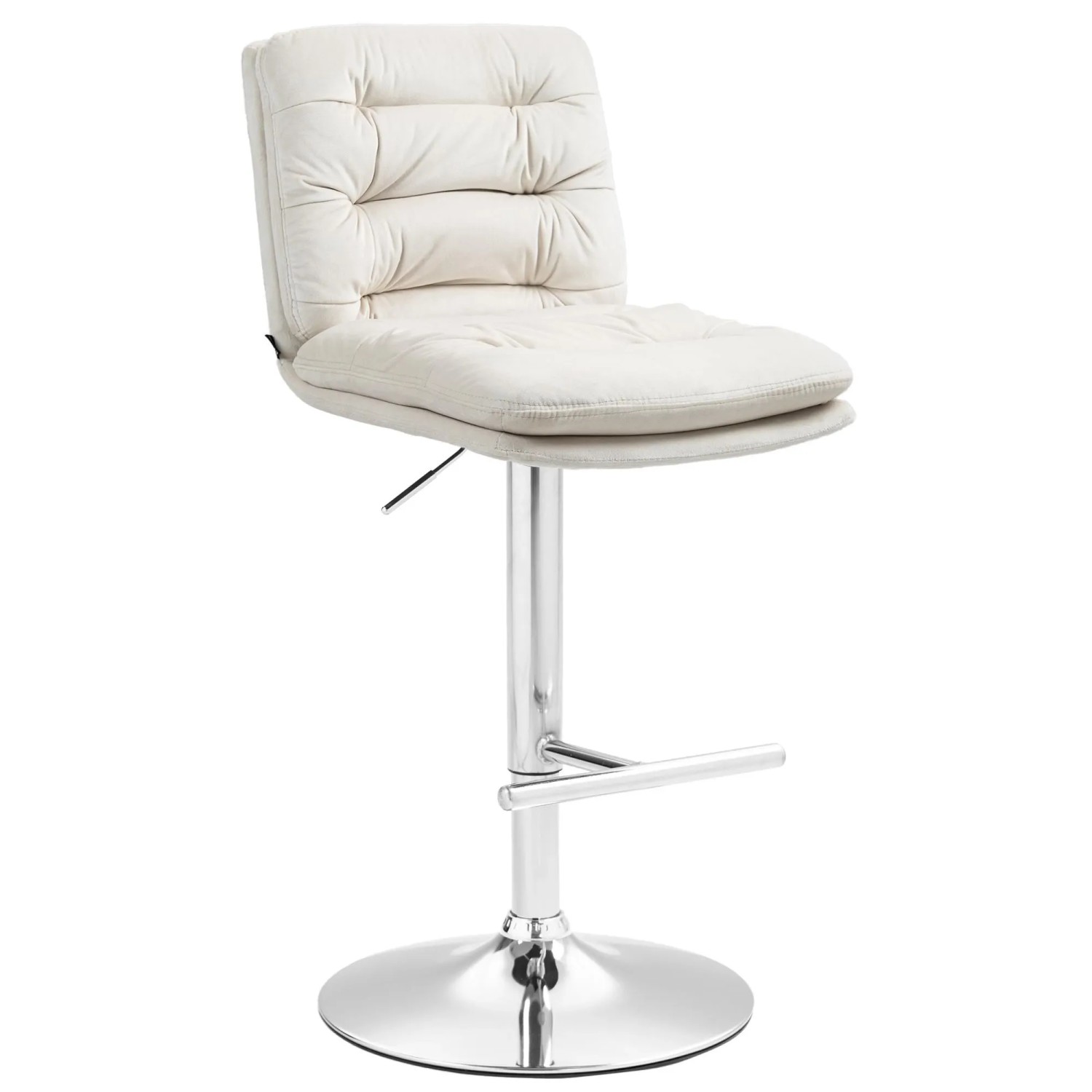 DELUKE Barhocker TURIN Creme Samt Chrom Barstuhl Mit Lehne Tresenhocker Tresenstuhl