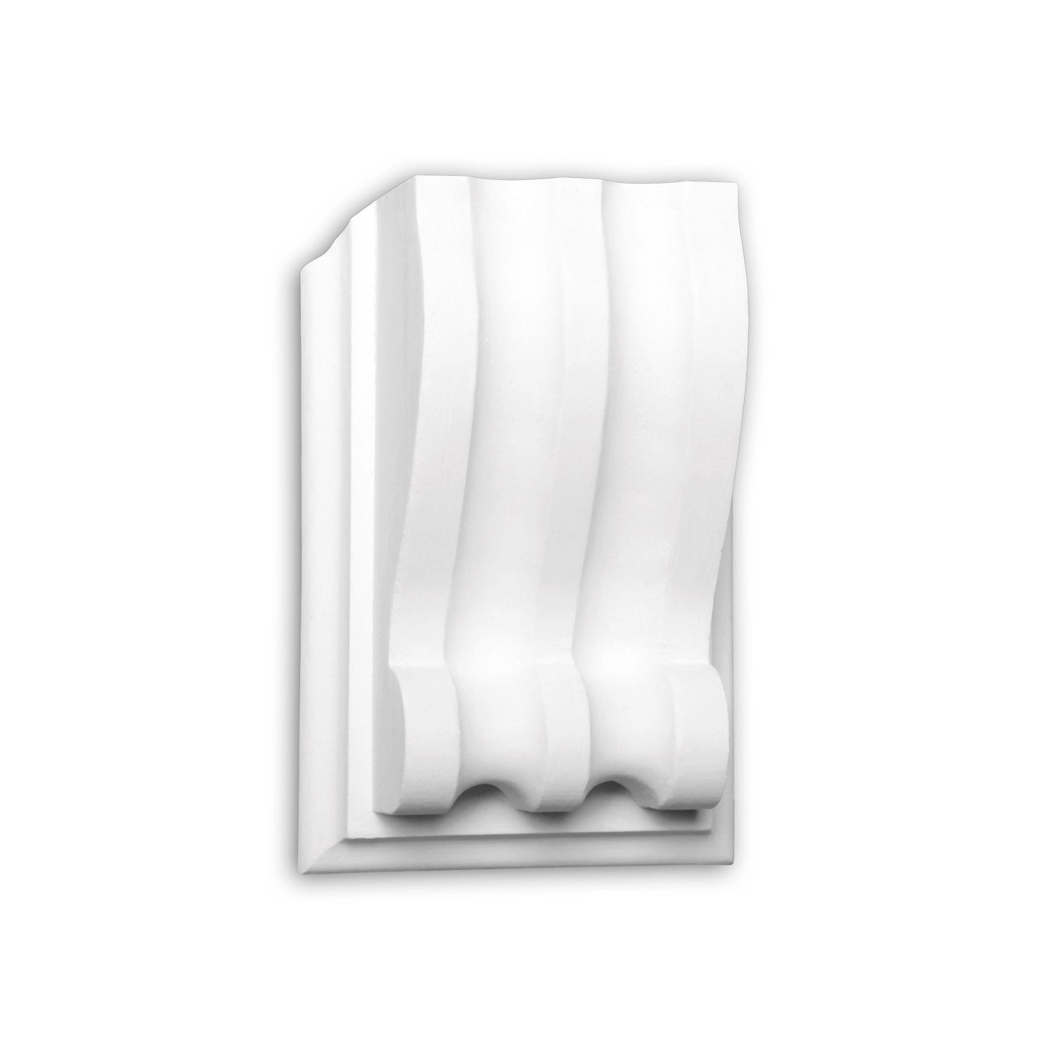 PROFHOME 438301 Modillon Außenstuck Zierelement Fassaden Element 5,7 cm x 3,3 cm x 8,3 cm Weiß