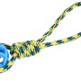 Hundespielzeug: Blauer Gitterball am Seil, Teil des 6-teiligen Outdoor-Sets.