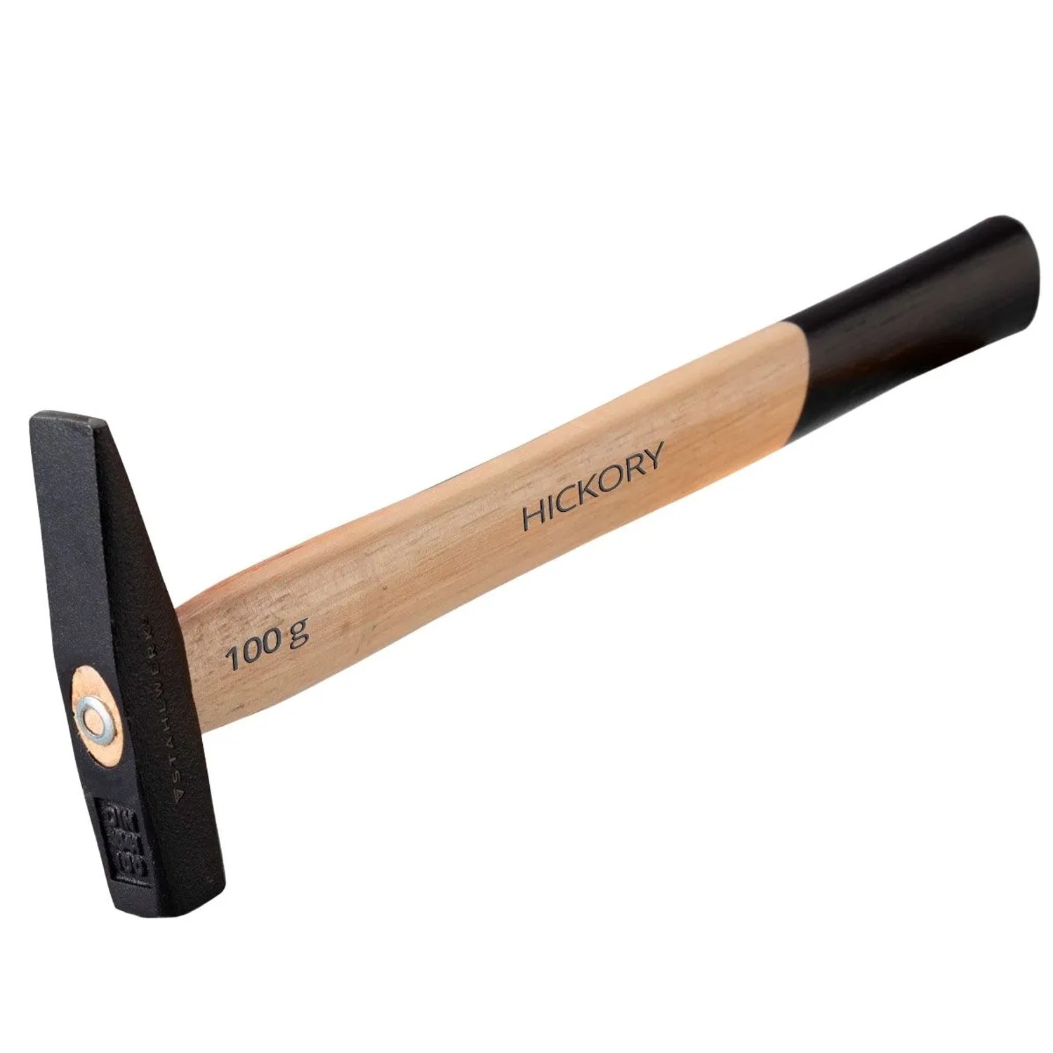 STAHLWERK Hammer Schlosserhammer 100G Robuster Stahlkopf Griff Aus Hickory Holz
