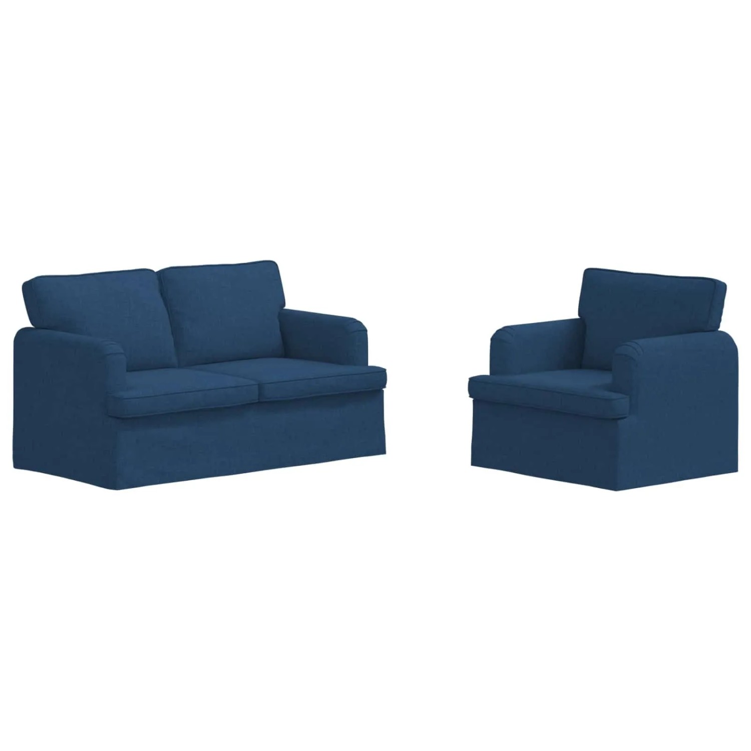 vidaXL Sofa 2-Tlg Blau 144 x 80 x 85 cm Stoff 3407522