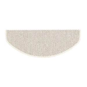Halbrunde KARAT Stufenmatte Kalkutta in Creme mit Sisaloptik, 23,5x65 cm.