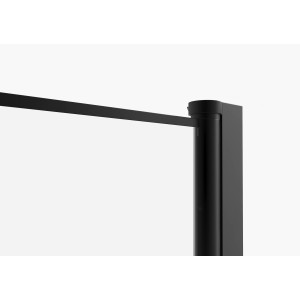 Detailaufnahme: Aurlane Glasdusche Black Galaxy, 90x90x200 cm, Eckdusche mit schwarzem Rahmen.