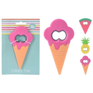 Flaschenöffner im Eis-, Ananas- und Wassermelonen-Design, 3-fach sortiert.