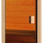 Karibu Sauna Tür Classic Bronze, 38/40mm Massivholz, Klarglas, Edelstahlgriff.