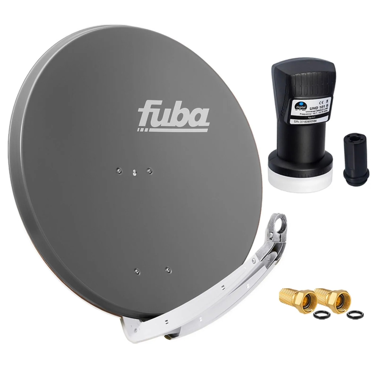 hb-digital Sat Anlage 85cm Fuba DAA 850 Aluminium Anthrazit mit Single LNB