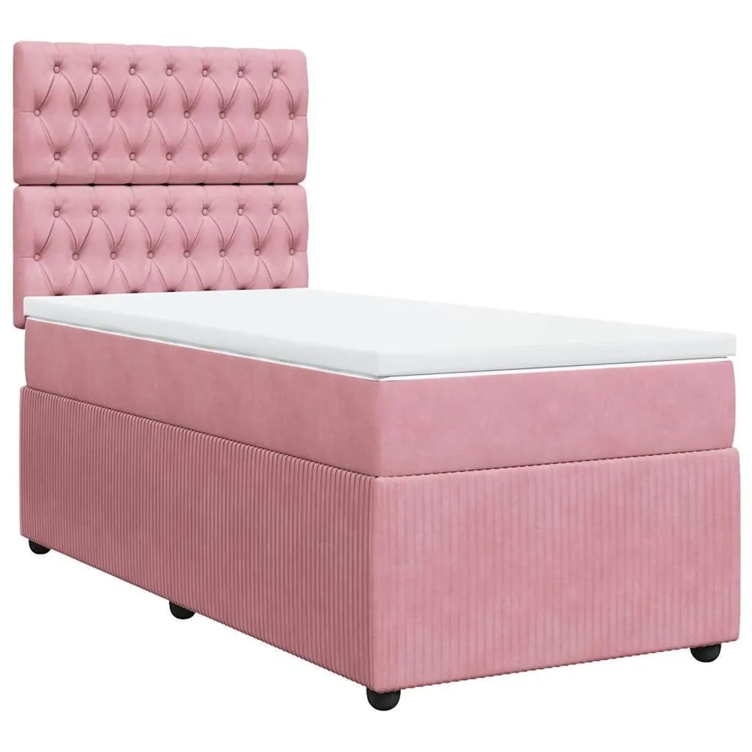 Thumbnail - vidaXL Boxspringbett mit Matratze Rosa 90x190 cm Samt 3294525