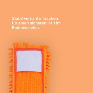 Oranger Bestlivings Bodenwischer Ersatzbezug aus Mikrovelour Chenille, 8er Pack.
