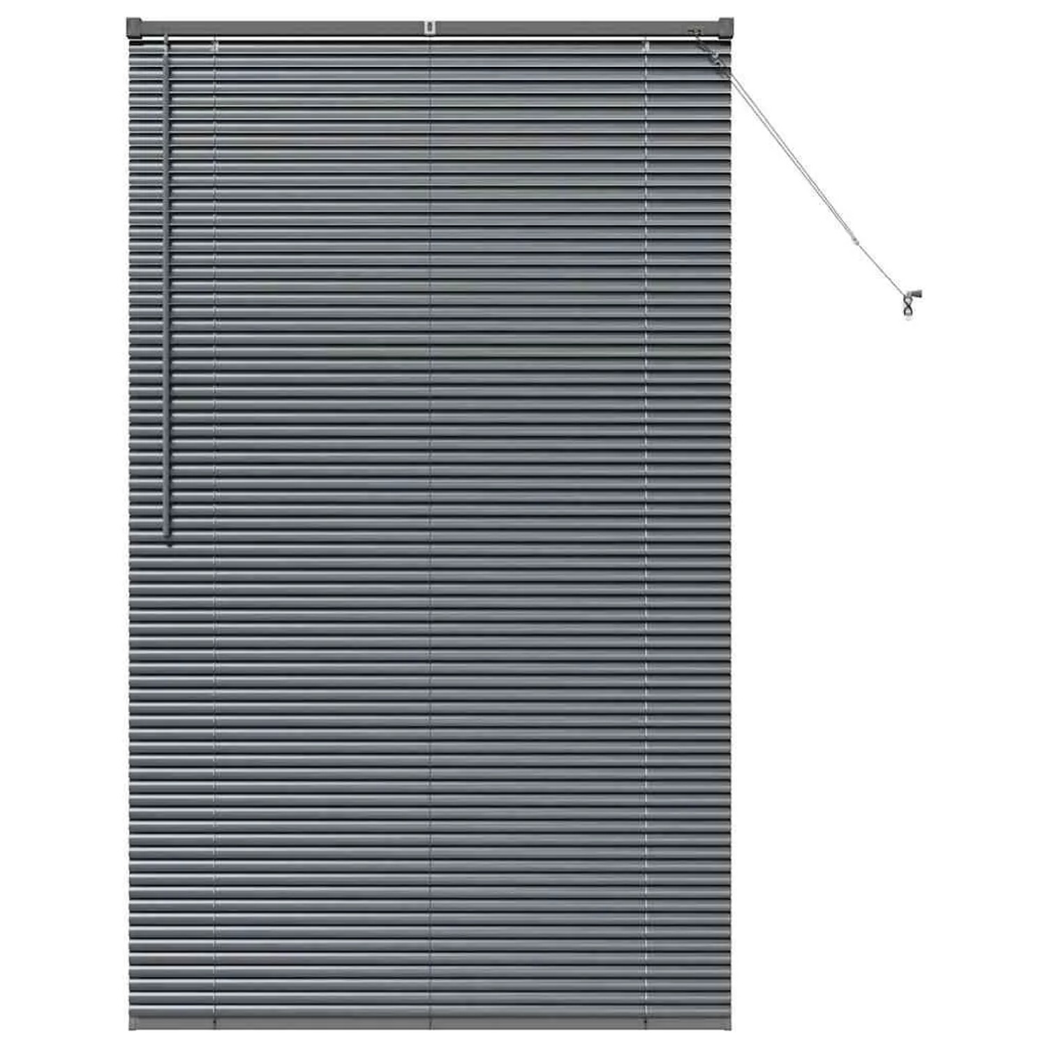 vidaXL Fensterjalousie mit Vorhängen Dunkelgrau Aluminium 42006072 günstig online kaufen