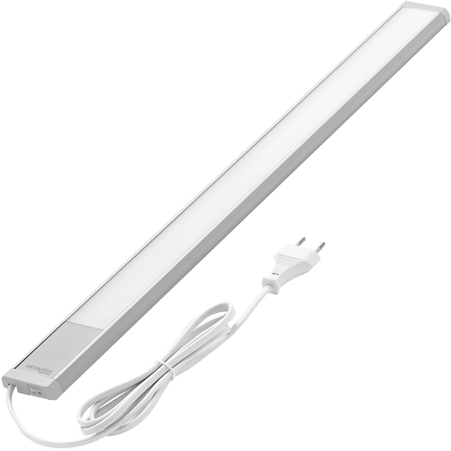 Oktaplex LED Unterbauleuchte Küche Flach Aluminium 58cm Küchenlicht Warmweiß mit Schalter