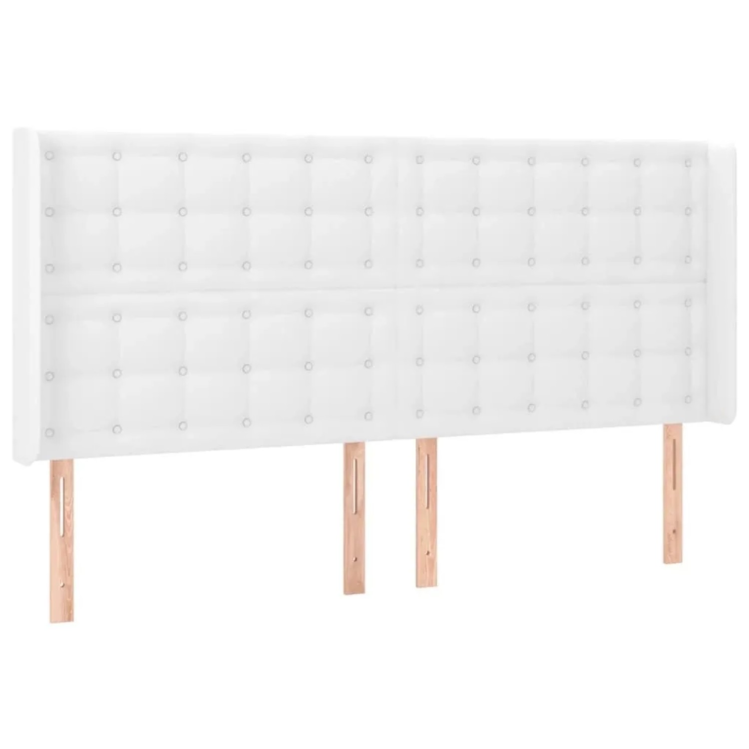 vidaXL Kopfteil mit Ohren Weiß 163x16x118/128 cm Kunstleder 3119677