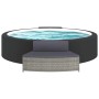 vidaXL Whirlpool-Bänke mit Auflagen 2 Stk Grau Poly Rattan 362263_4