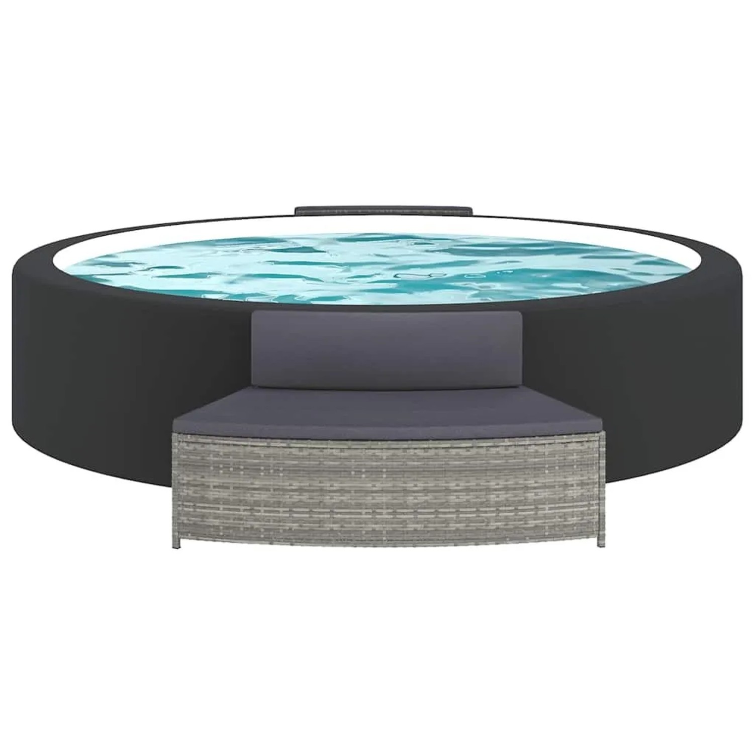 vidaXL Whirlpool-Bänke mit Auflagen 2 Stk Grau Poly Rattan 362263_4