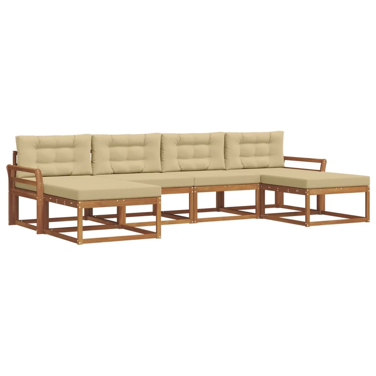 vidaXL Sofa Set mit Kissen 16-Tlg Natur und Beige 3367966