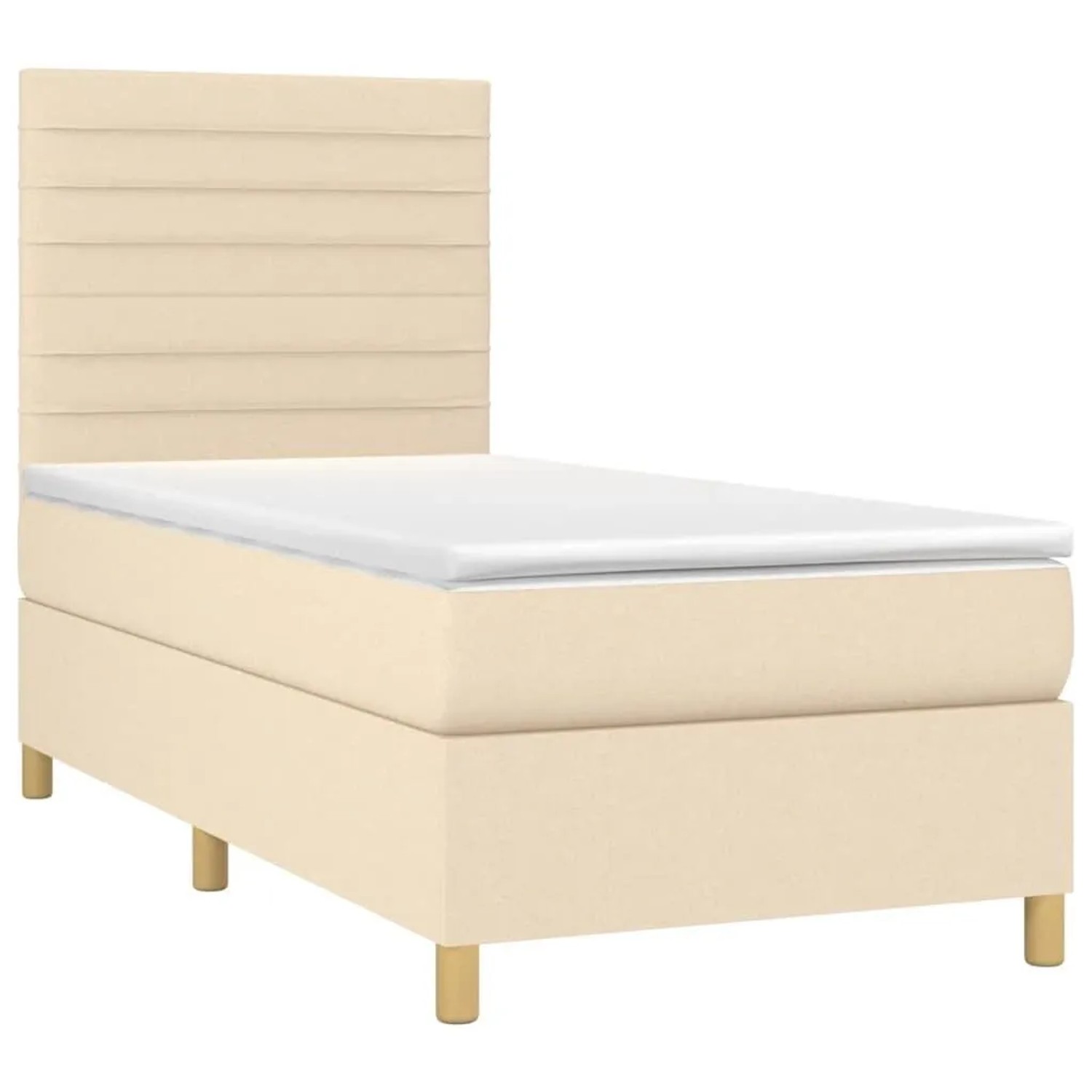 vidaXL Boxspringbett mit Matratze Creme 90x190 cm Stoff 3142382 günstig online kaufen