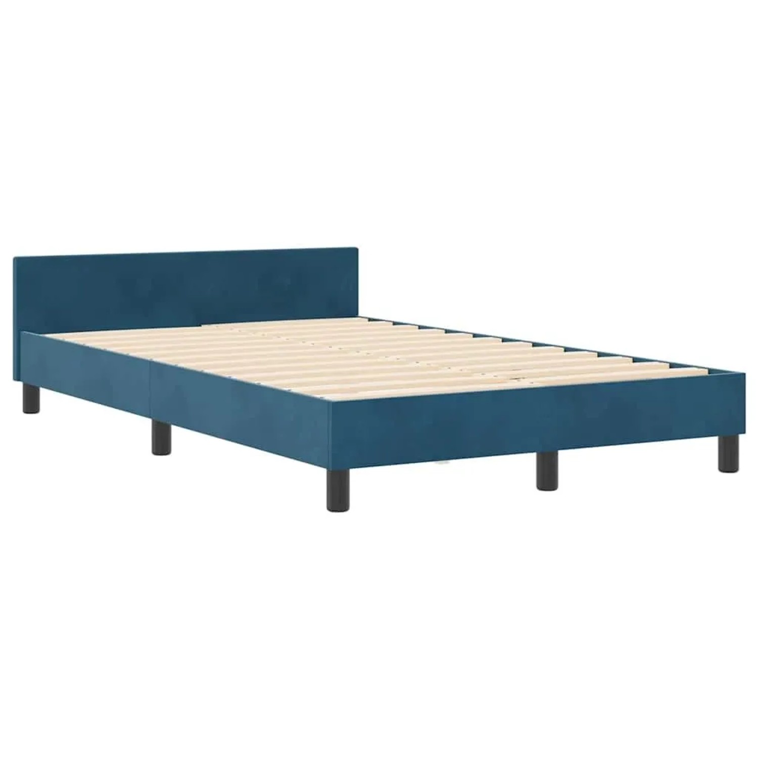 vidaXL Bettgestell mit Kopfteil Dunkelblau 120 x 190 cm Samt 3344865 günstig online kaufen
