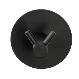 Schöner Wohnen Wandhaken Duo Meleto, schwarz, zur Wandmontage im Badezimmer.