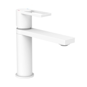 Schütte Waschtischarmatur Manhattan, Weiß Matt, moderne Badarmatur.