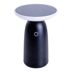 Schwarze LED Solar Tischleuchte Ada, Ø 16 cm, für den Außenbereich.