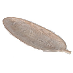 Dekorative Boltze Schale Avaro in Blattform, naturfarben, 49cm lang.