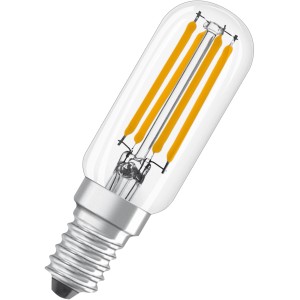 Osram E14 LED Leuchtmittel, 4W, warmweiß, Filament-Optik für Wohnräume.