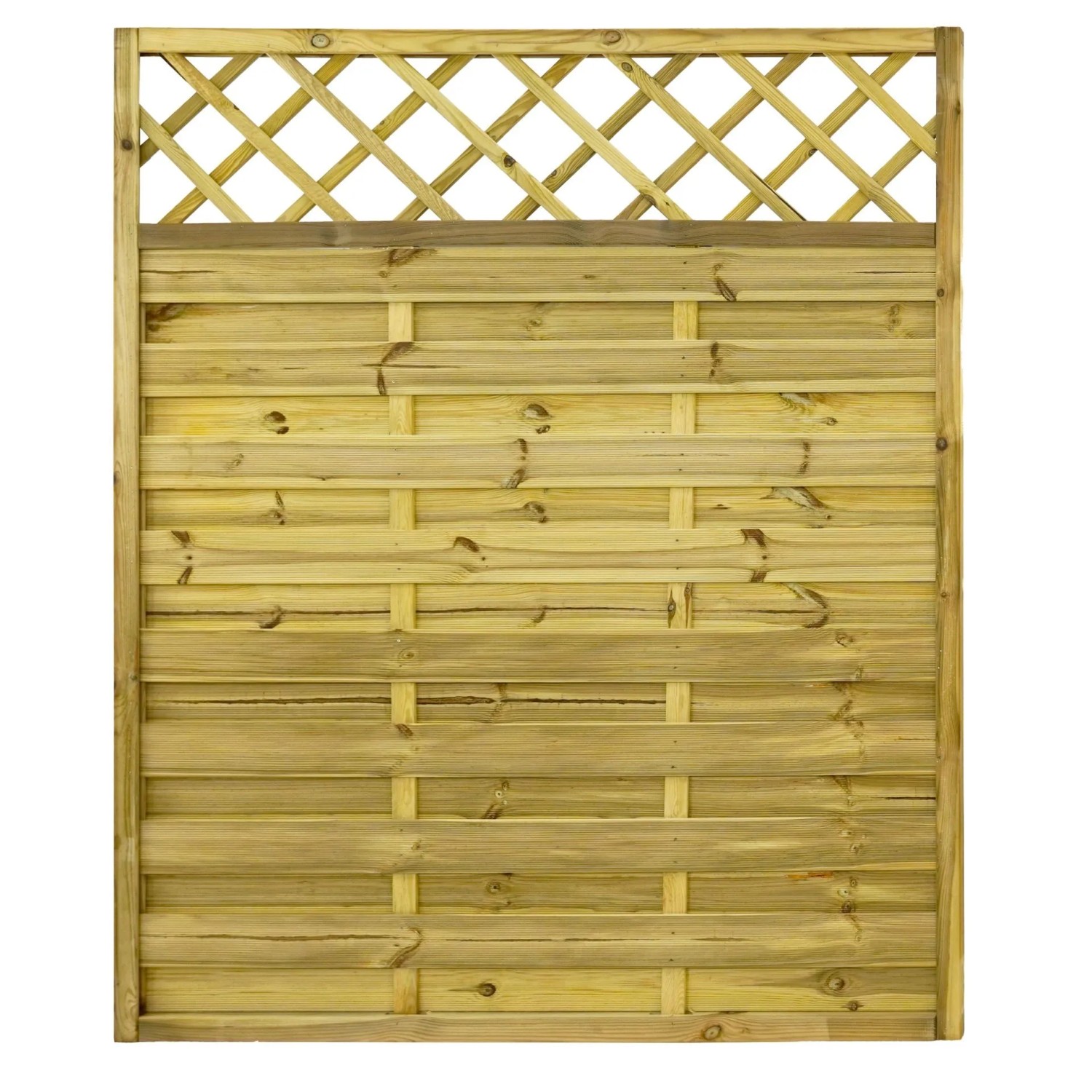 GartenLand Dichtzaun VARIO Gerade mit Rankgitter 150x180 cm Holzzaun Kiefer PEFC KDI Grün 44x44 mm Rahmen