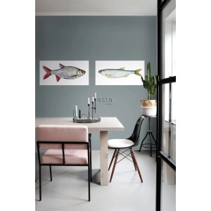 ESTAhome Wandtattoo Fisch (grau/rot, 97x48,5cm) im Esszimmer.