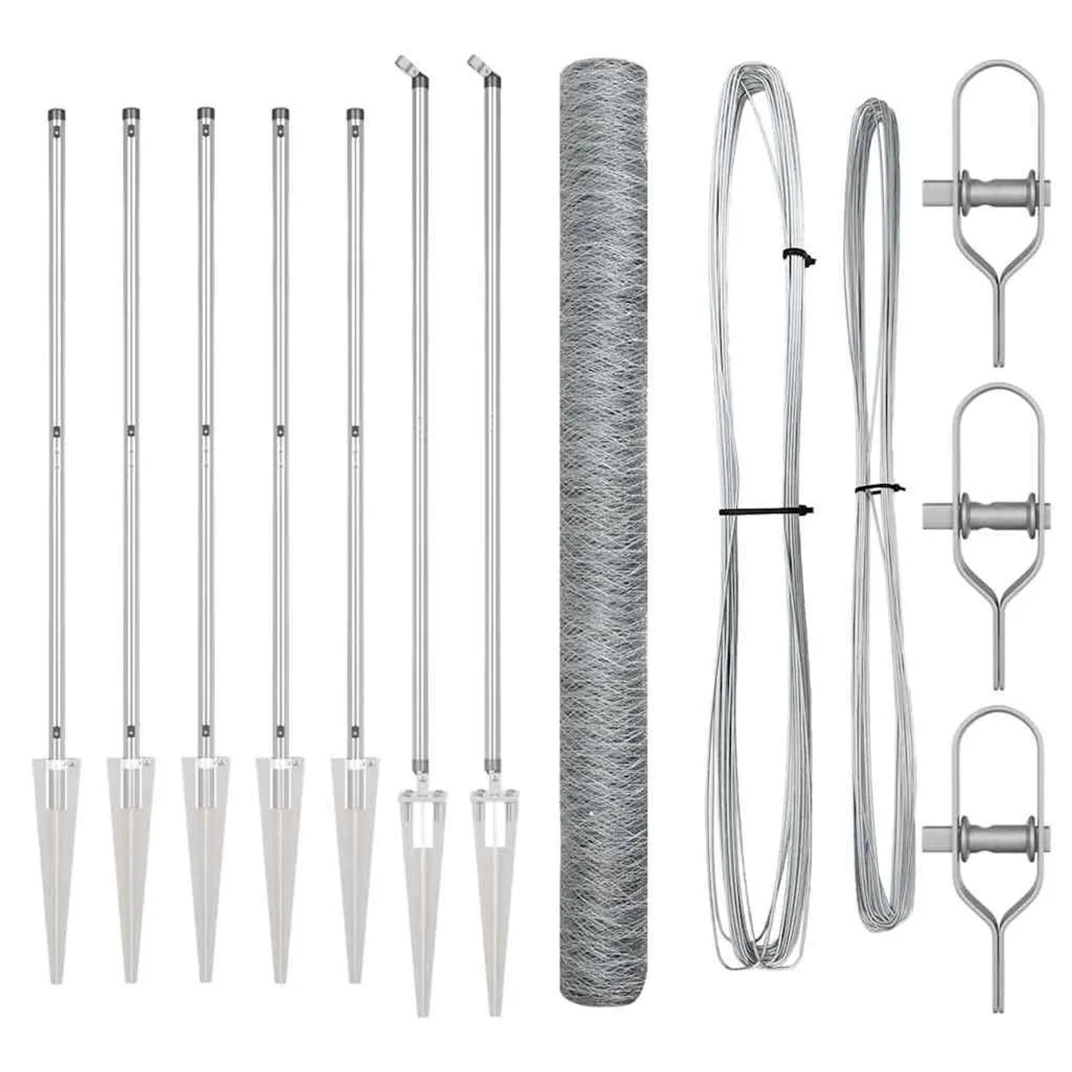 vidaXL Zaunpfosten Silber 10 x 1,5 m 36 mm Netz Stahl 3353354 günstig online kaufen