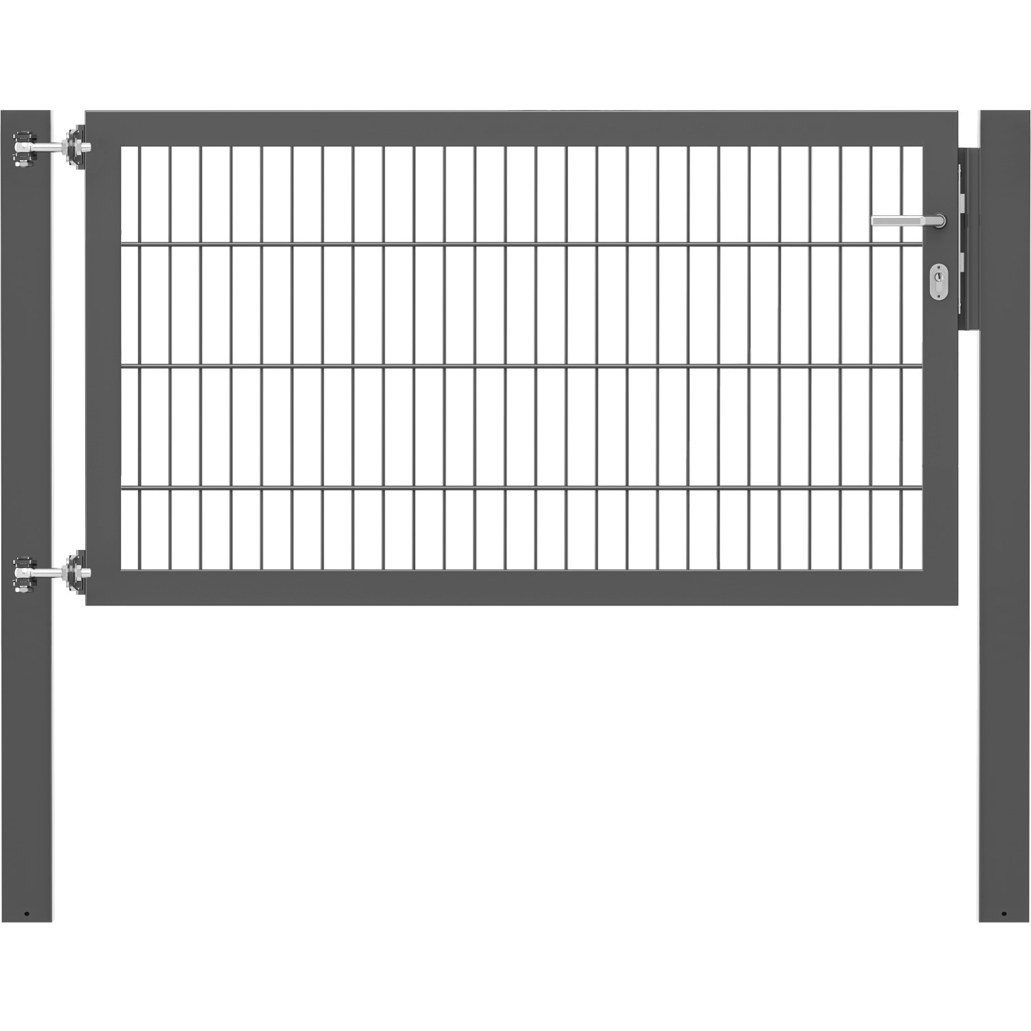 Einzeltor Flexo Plus 150 cm x 80 cm Pfosten 100 cm x 100 cm Anthrazit