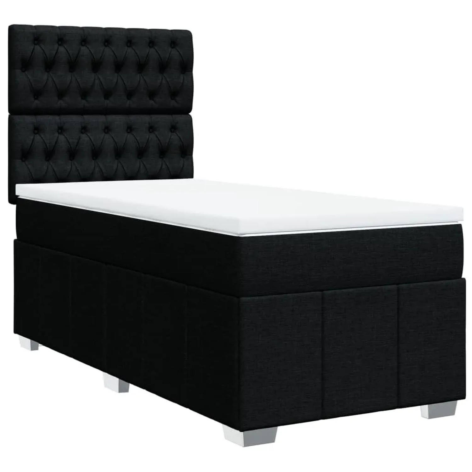 vidaXL Boxspringbett mit Matratze Schwarz 90x190 cm Stoff 3293832 günstig online kaufen