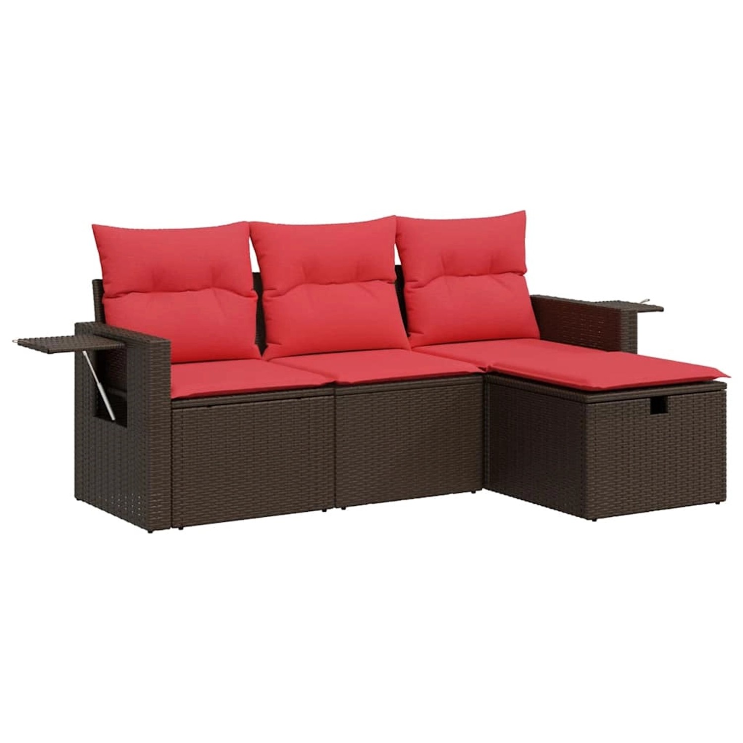 vidaXL 4-Tlg Garten-Sofagarnitur mit Kissen Braun Poly Rattan 3325460 günstig online kaufen