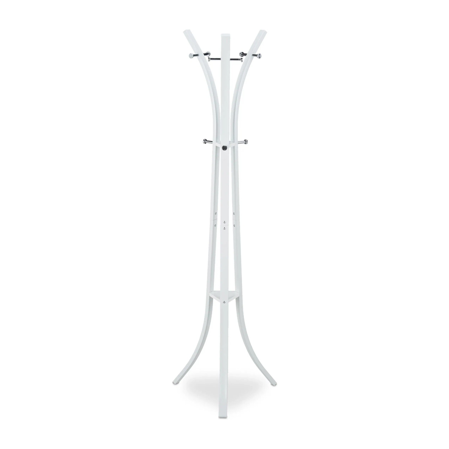 Relaxdays Garderobenständer Metall Weiß 9 Haken 175 cm x 55 cm x 55 cm 5 kg