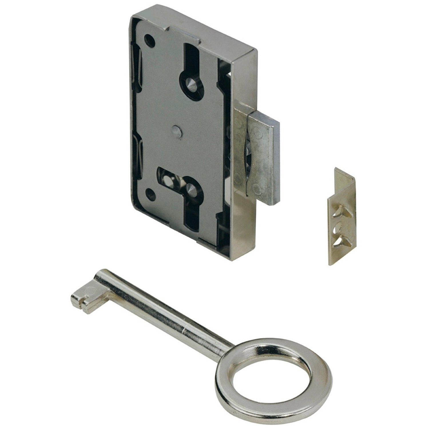 Hettich Nutbart-Aufschraubschloss 60 mm x 43 mm x 8,7 mm Stahl vernickelt