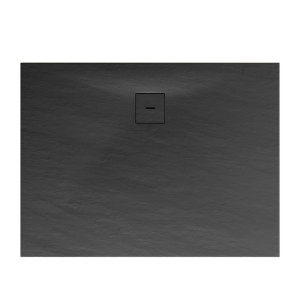 Rechteckige Schulte Duschwanne ExpressPlus, 120x80 cm, Anthrazit in Steinoptik mit Ablauf