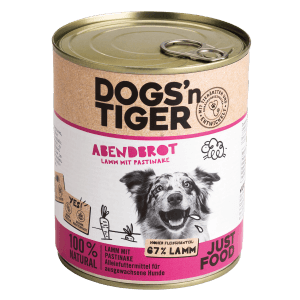 Dogs'n Tiger Hunde-Nassfutter Abendbrot Lamm mit Pastinake 800 g