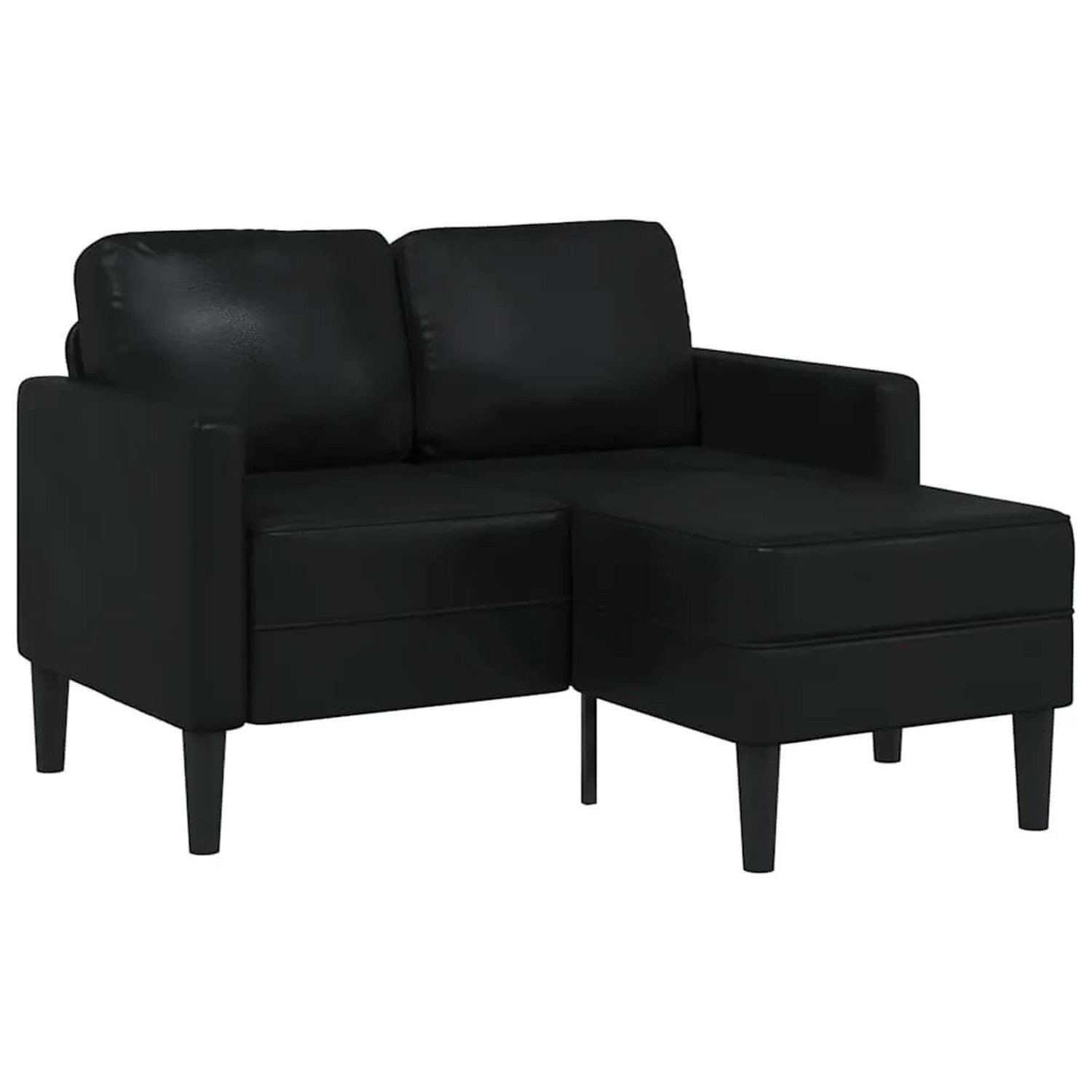vidaXL 2-Sitzer-Sofa mit Chaiselongue L-Förmig Schwarz 125 cm Kunstleder 41 günstig online kaufen