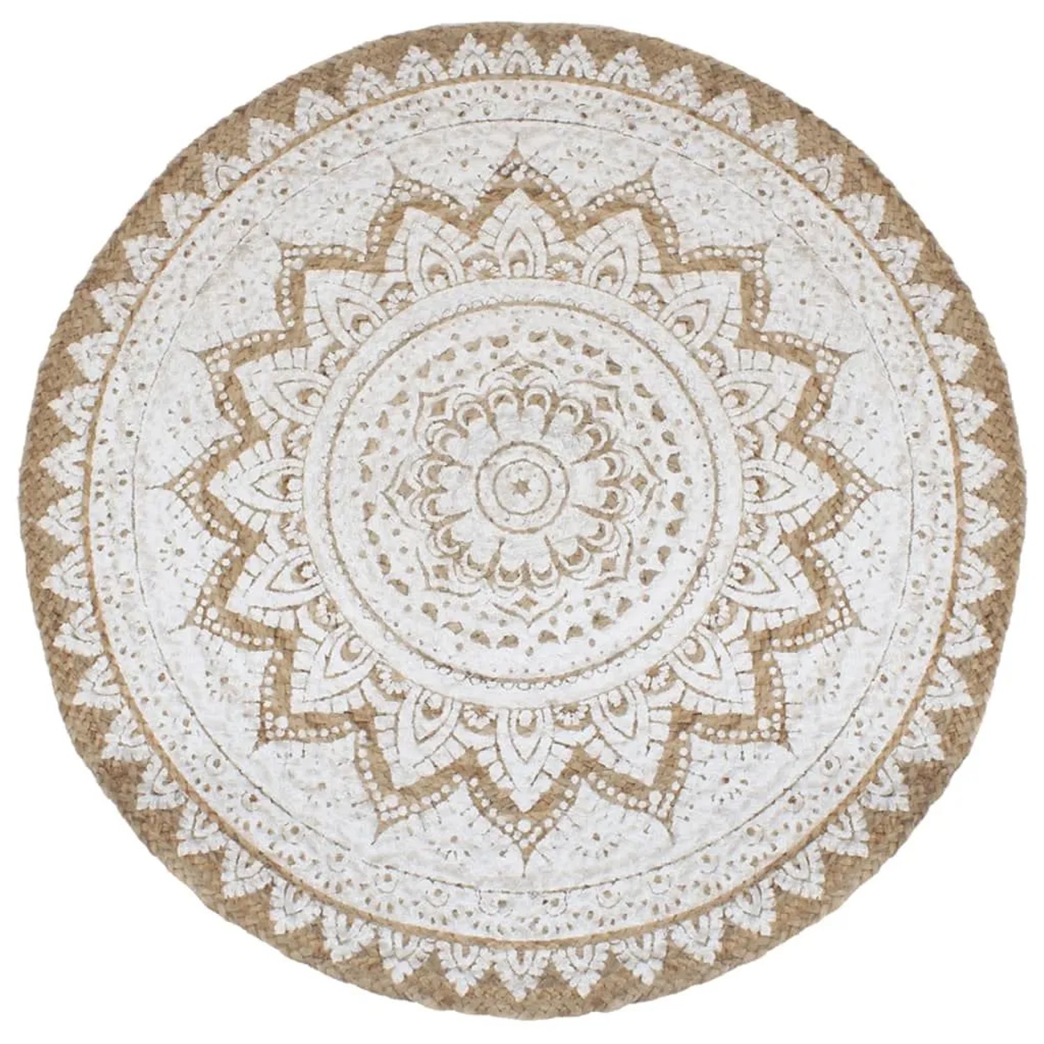 vidaXL Teppich Jute Geflochten Bedruckt 210 cm Rund 343588 günstig online kaufen