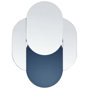 Beliani Wandspiegel CHAILLON Silber Blau 4x60x80