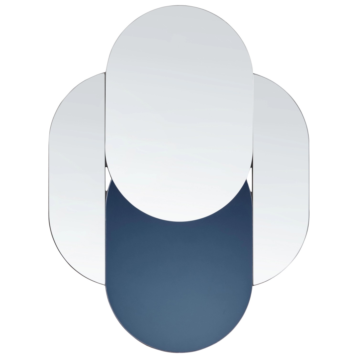 Beliani Wandspiegel CHAILLON Silber Blau 4x60x80