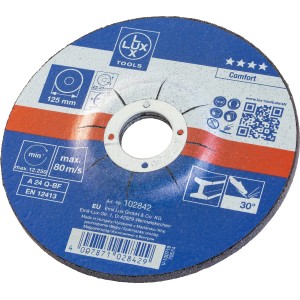 LUX Gewebeschruppscheibe gekröpft, 125mm Durchmesser, für Metallbearbeitung mit Winkelschleifer.