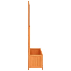 DELUKE Rankkasten Gartenspalier MALO Braun 135x70x30cm Spalier Mit Blumenkasten Mit Rankgitter Rankhilfe Mit Pflanzenkasten
