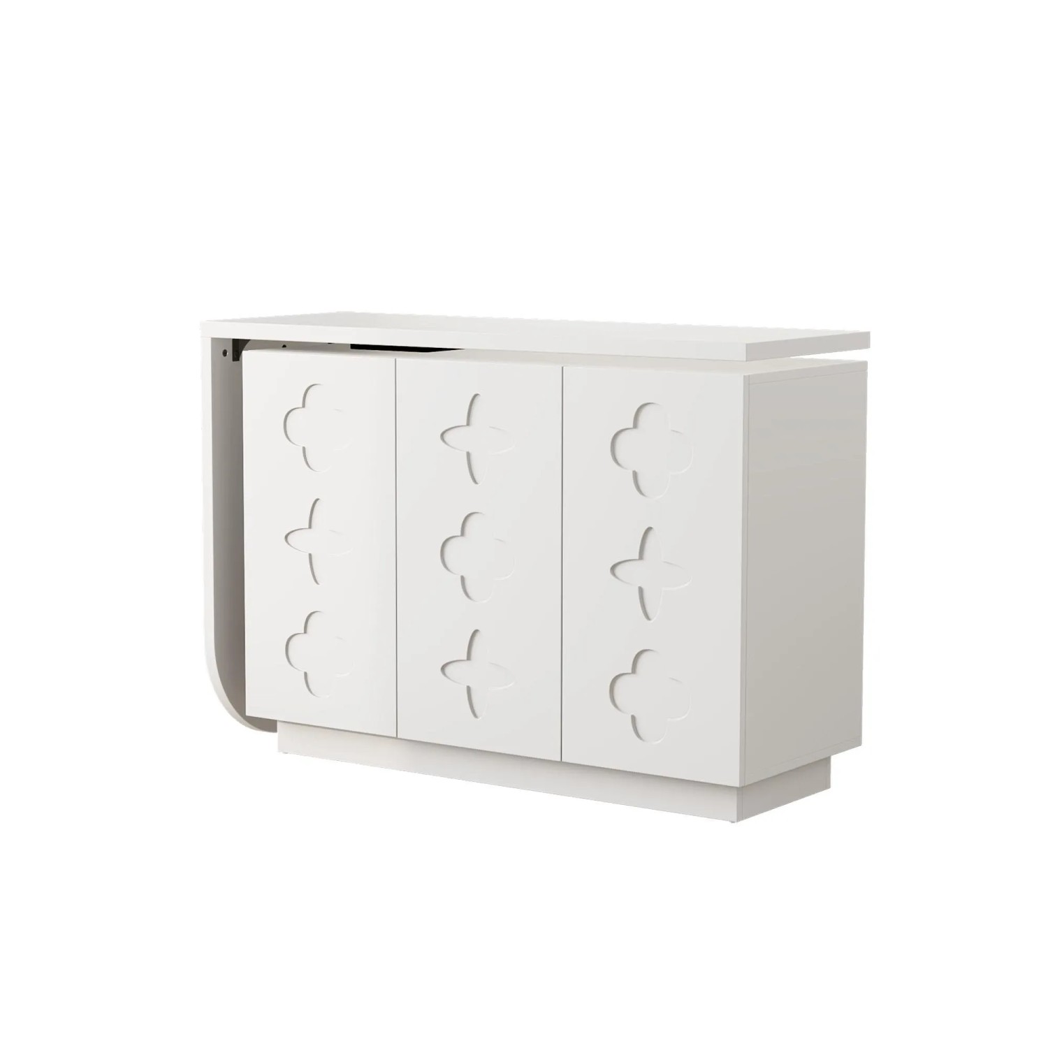 okwish Schreibtisch Eck Computertisch Drehbar Für Büro Wohnzimmer 110x40x75cm Weiß