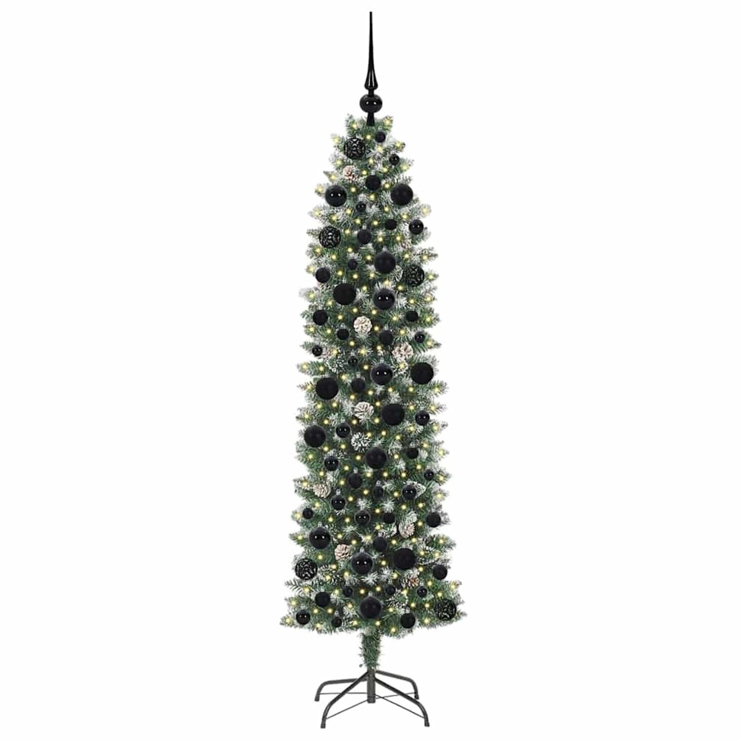 vidaXL Künstlicher Schlanker Weihnachtsbaum Grün und Weiß 180 cm 3395294
