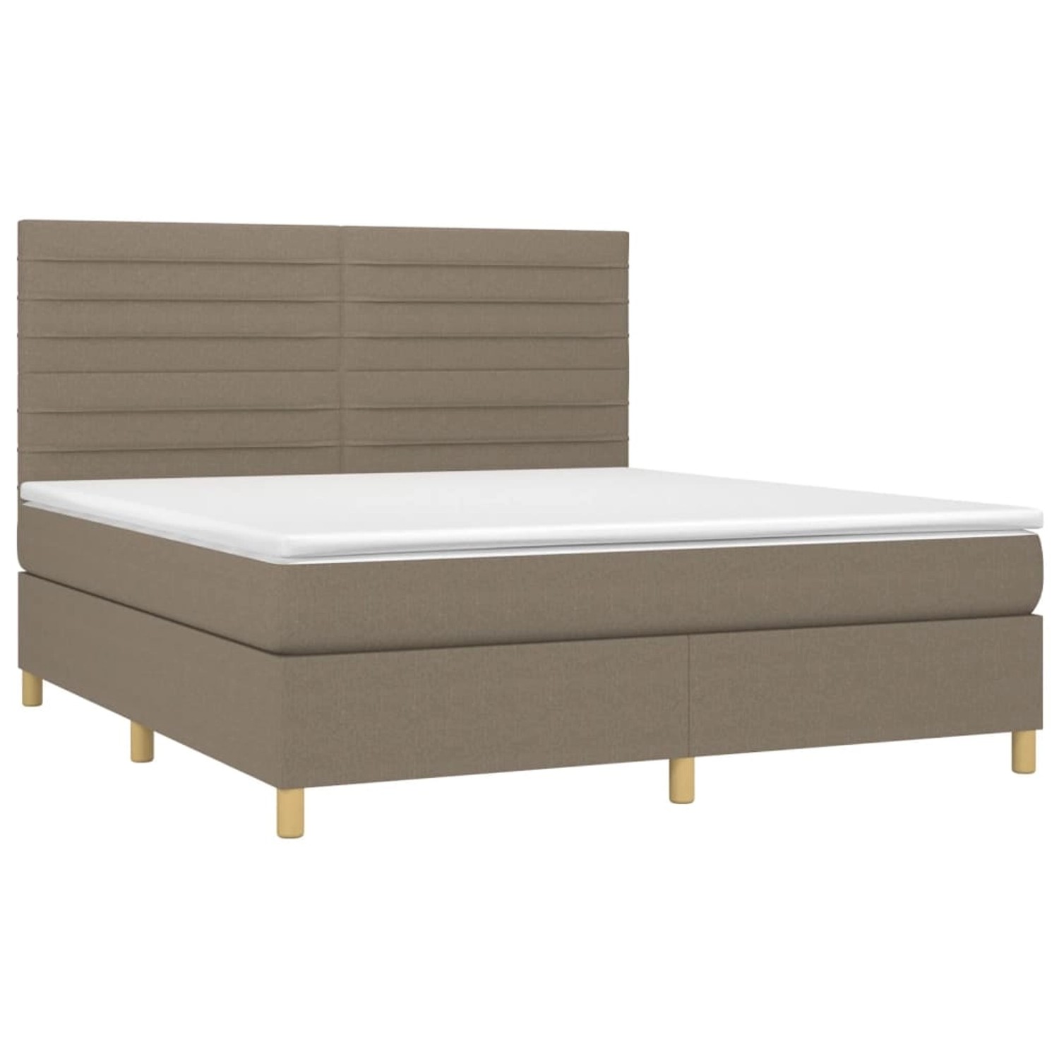 vidaXL Boxspringbett mit Matratze & LED Taupe 160x200 cm Stoff 3135529 günstig online kaufen