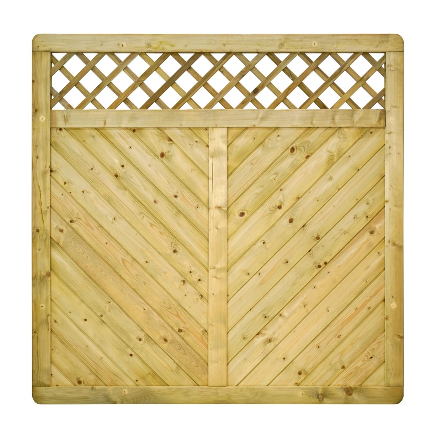 GartenLand Massivzaun INNSBRUCK MASSIV Gerade mit Rankgitter 180x180 cm Holzzaun Fichte PEFC KDI Grün Massiver Rahmen 44...