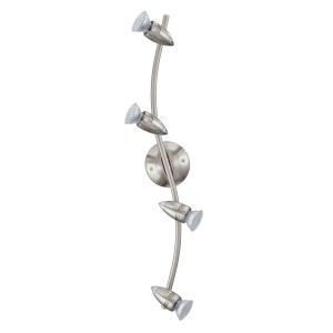 Eglo LED 4er-Spot Magnum, Nickel matt, mit vier GU10 LED-Leuchtmitteln. Modernes Design für akzentuierte Beleuchtung.
