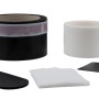 TRINNITY Wannenabdichtband Set mit schwarzem Dichtband, Vliesstreifen, Spachtel und Reparatur-Pflaster für Badewannen.